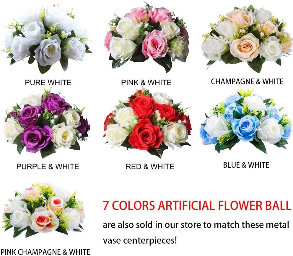 Nuptio 10 Stücke Vasen Hochzeitsmittelstücke Tischdekoration Blumenständer 59cm für Hochzeit Party E