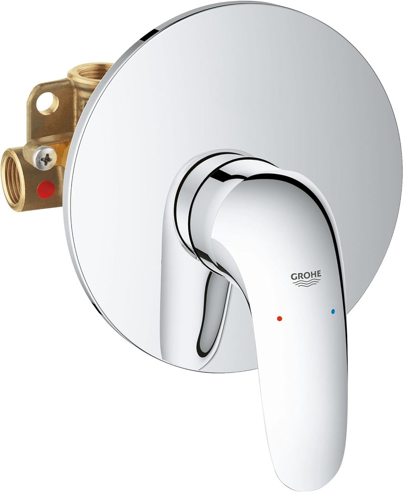 GROHE Eurostyle Einhand-Brausearmatur (Fertigmontageset, Temperaturbegrenzer, varible Mengenbegrenzu