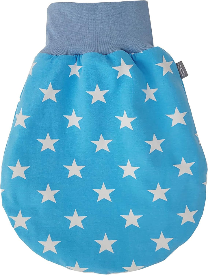 Lilakind Schlafsack Strampelsack Pucksack Frühling/Sommer Sterne Jeansblau Weiss 38 cm lang, 38 cm l
