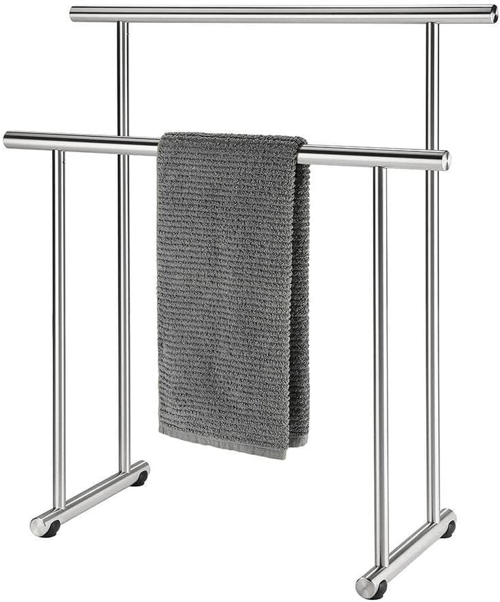 Hiska massiver standfester Handtuchständer aus Edelstahl, freistehender Handtuchhalter, HxBxT: 86x76