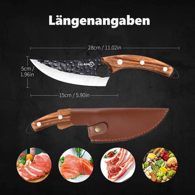 Küchenmesser für alle Zwecke, Handgemachte Huusk-Messer Japan Original, Japanisches Kochmesser Profi