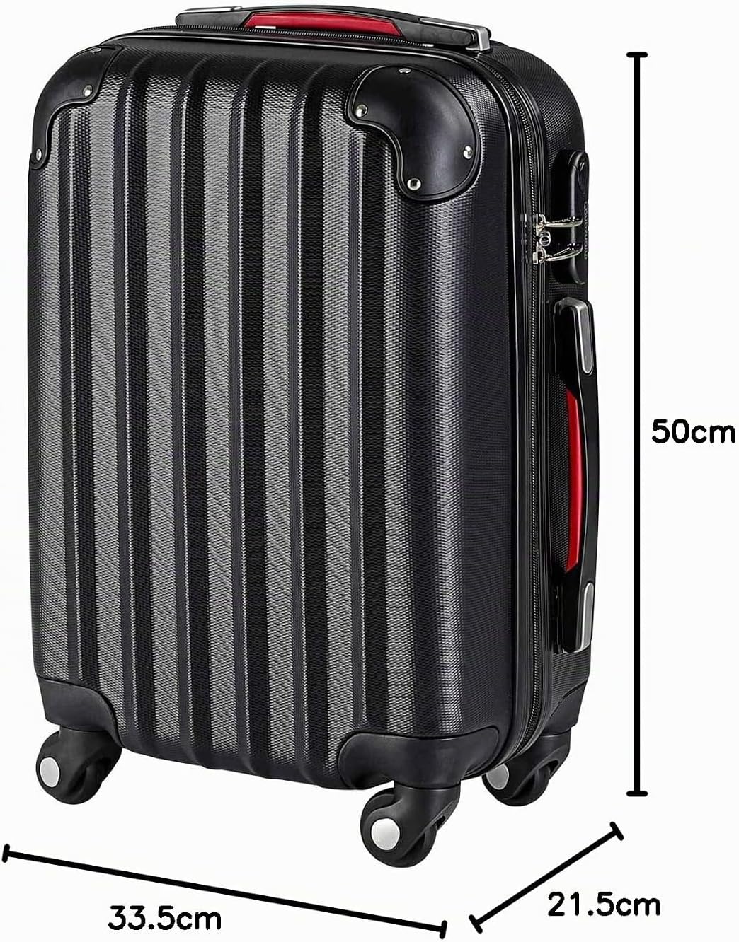 Monzana® Koffer Baseline Handgepäck ABS Hard Case Gehäuse gummierte Rollen Teleskopgriff Zahlenschlo
