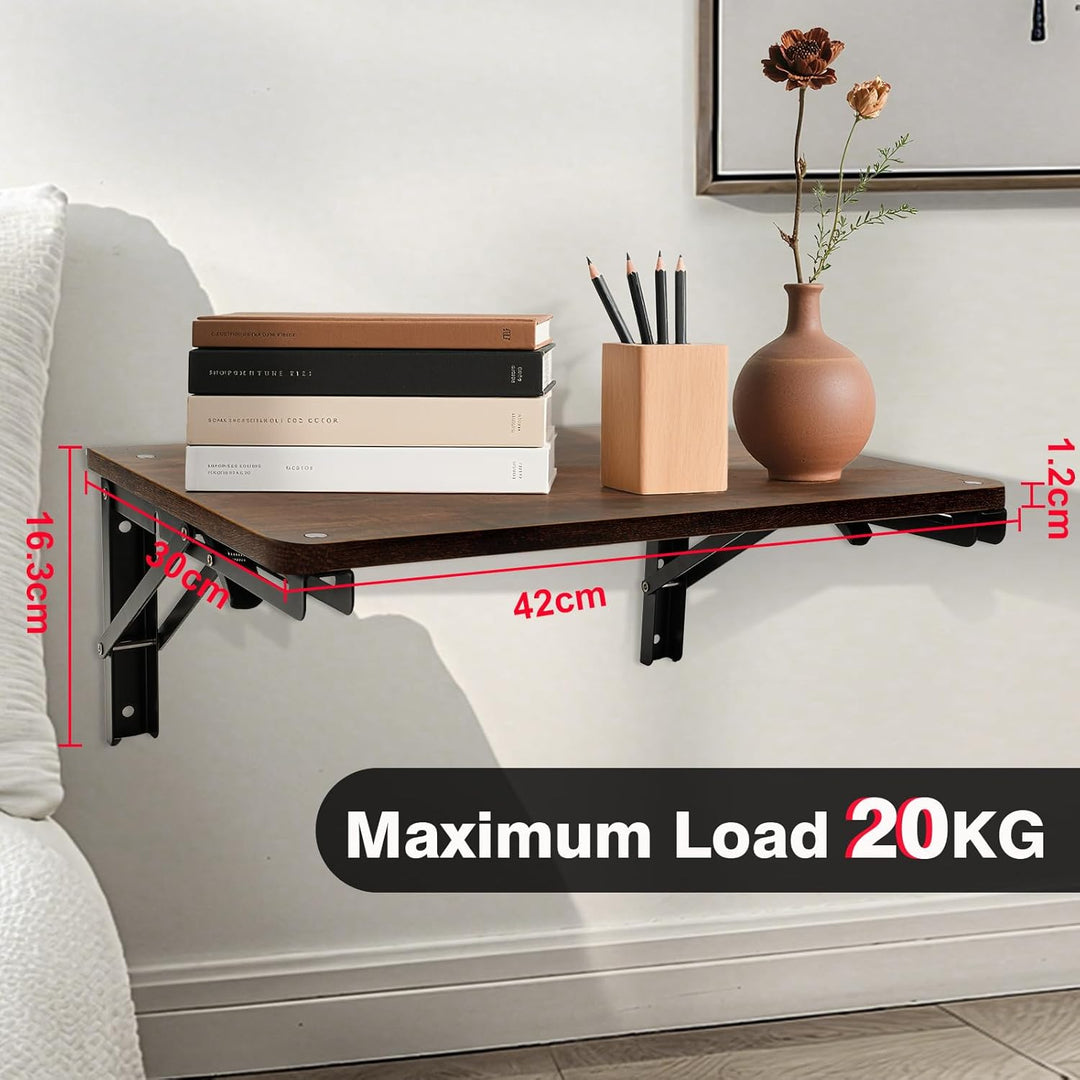 CASDUCT Wandklapptisch Klapptisch Wandmontage,42 * 30cm Holz Wandtisch Klappbar,Geeignet für Wohnzim