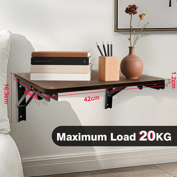 CASDUCT Wandklapptisch Klapptisch Wandmontage,42 * 30cm Holz Wandtisch Klappbar,Geeignet für Wohnzim