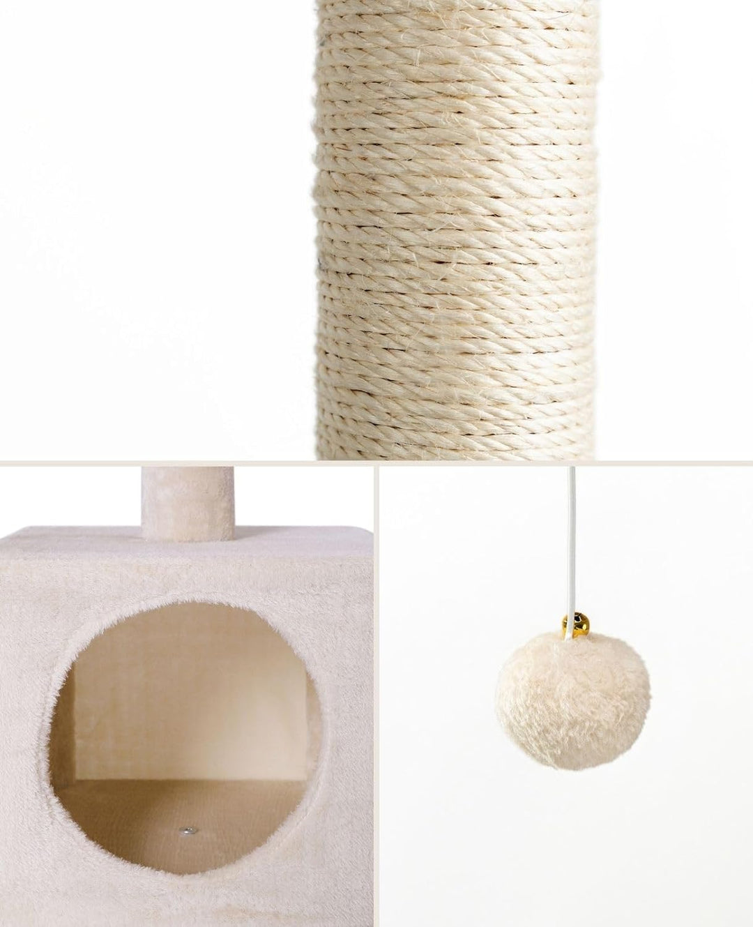 lionto Kratzbaum Kletterbaum Katzenkratzbaum Katzenbaum Höhe 85 cm, beige, Beige