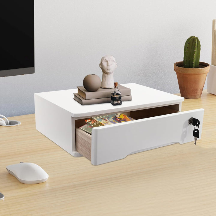 1 Schicht Desktop Storage Box, Desktop Storage Box mit abschliessbarer Schublade, Bürobedarf Schubla