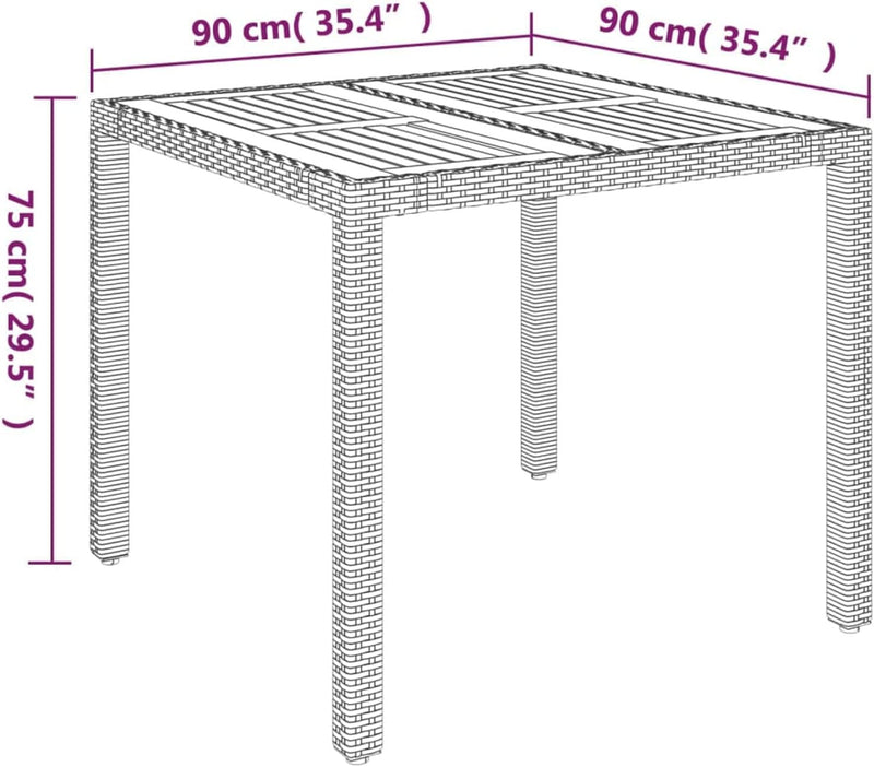 Tidyard Gartentisch mit Holzplatte Beistelltisch Balkontisch Holztisch Bistrotisch Esstisch Terrasse