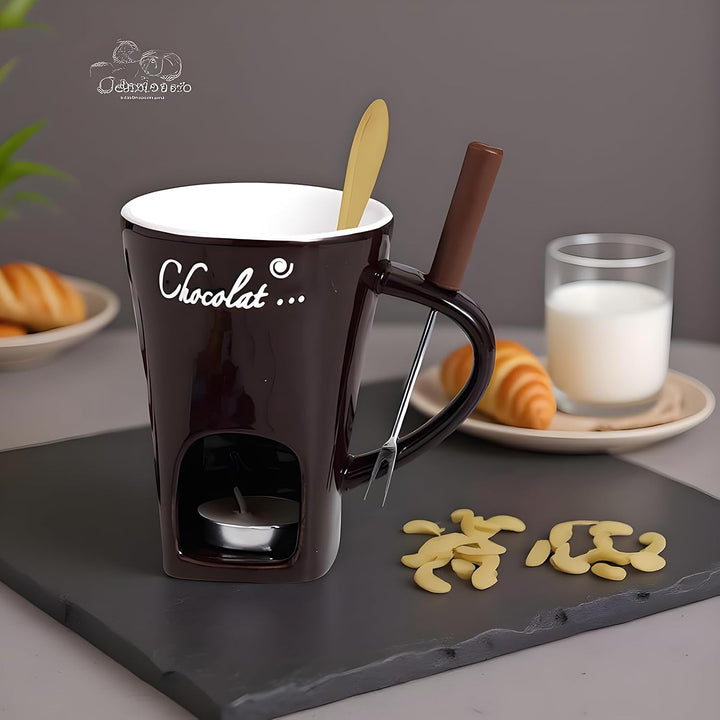 Schokoladen-Fondue-Tasse – kleine Keramik-Simmerbecher, Schokoladenschmelzbecher | für Käse, Karamel