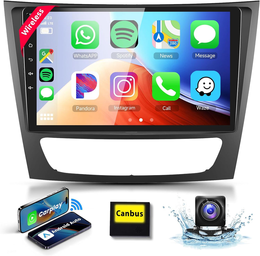 Podofo Autoradio Für Mercedes Benz E-Klasse W211 W219/CLS-Klasse 2005-2008 1+16G Carplay Wireless Bl