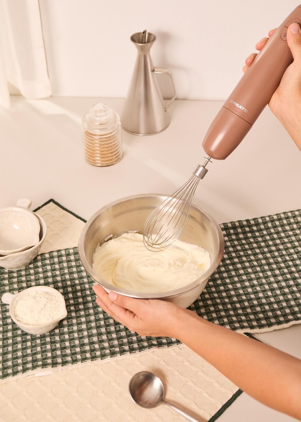 CREATE/FULLMIX RETRO/Stabmixer in Mokka/Mixer und Pürierstab, 6 Geschwindigkeiten, 15000U, 500ml Gla