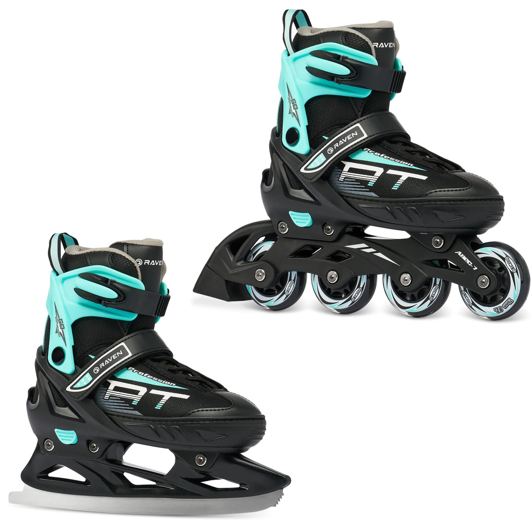 RAVEN Profession Inlineskates Inliner für Kinder und Erwachsene OPTIONAL 2in1 mit Schlittschuhen ver
