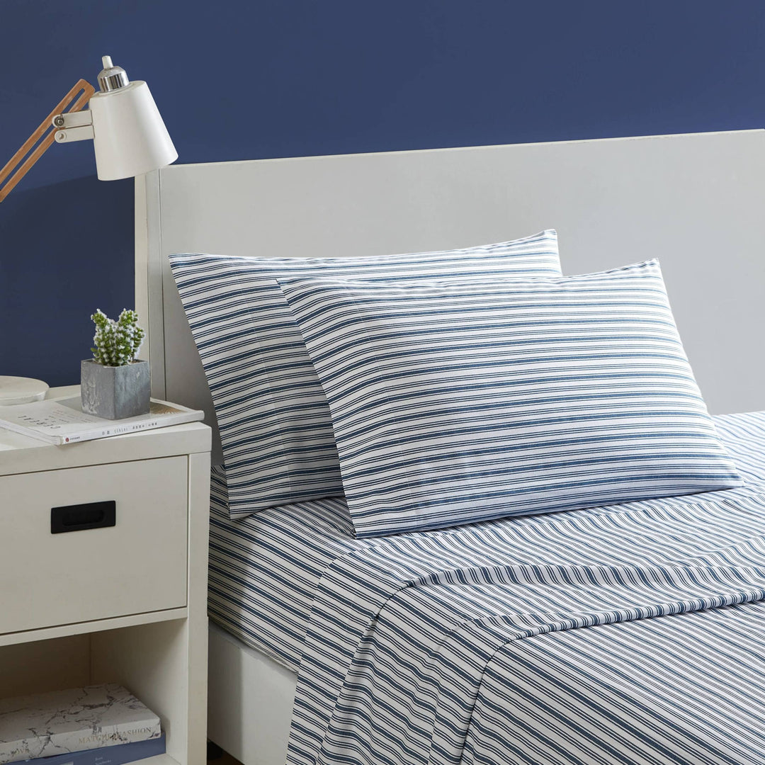 Nautica, Bettwäsche-Set für Doppelbett, Baumwollperkal, adrettes Bettwäsche-Set, lässige Heimdekorat