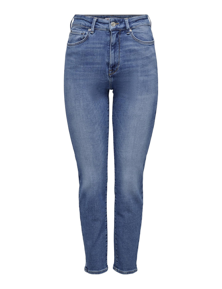 ONLY Female Straight-Fit Jeans ONLEMILY Hohe Taille Gerade geschnitten Jeans 32W / 30L Medium Blue D