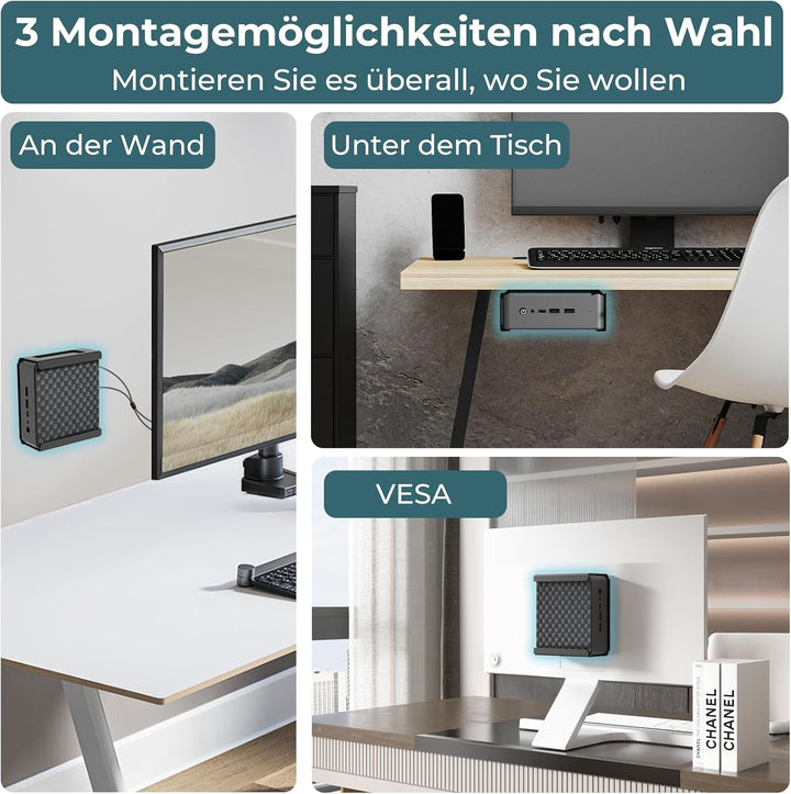 Halterung für Beelink Mini PC Halterung VESA/Wand/Unter Schreibtisch Halterung für SER5/SER5 Pro/SER