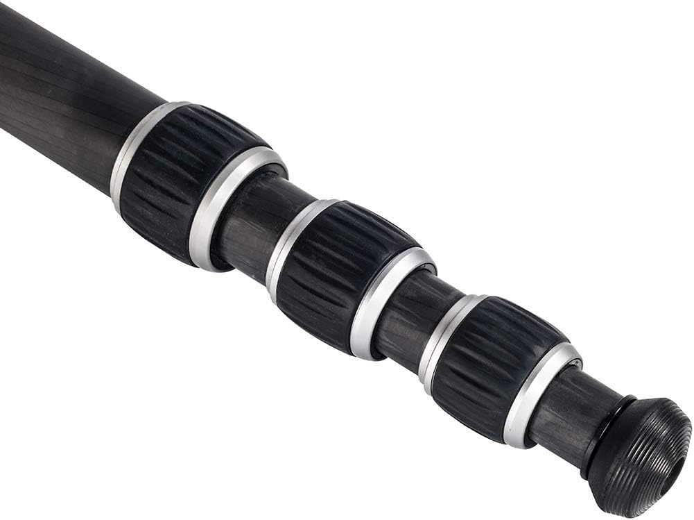 JUSINO - Leichtes und Stabiles Monopod Einbeinstativ aus hochwertigem Karbon - mit 4 Segmenten und S