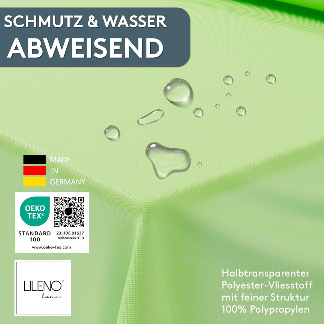 LILENO HOME Tischdeckenrolle 1,10 x 25 m - Tischdecke Apfelgrün aus Vlies - Stoffähnlich, abwaschbar