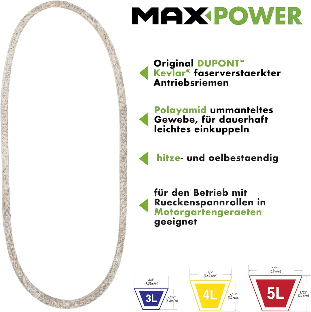 MaxPower Keilriemen 347521, Kevlar verstärkt, 1/2" x 78" - 4L780 - Aussenlänge L(a) 1980 mm., 78" -