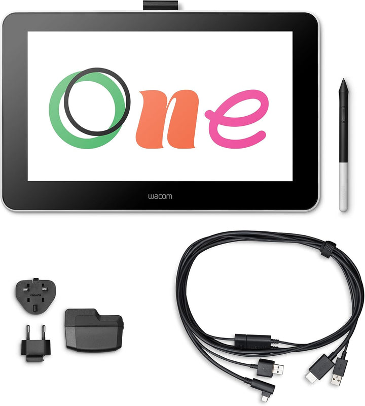 Wacom One Creative Pen Display mit Gratissoftware (zum Skizzieren, Zeichnen auf dem Bildschirm, 13,3