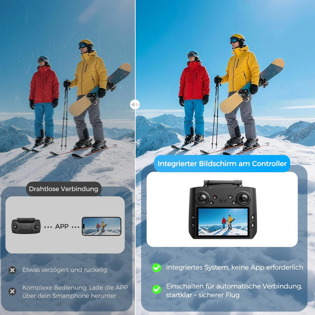 GPS Drohne mit kamera EIS 4K(Bildschirmfernsteuerung),Faltbare Mini Drone für Erwachsene, Einsteiger