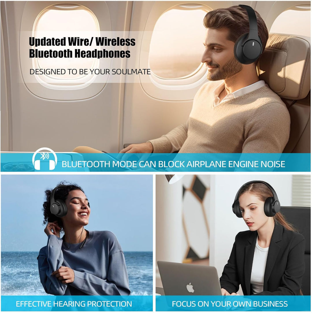 elzle Bluetooth Kopfhörer Over Ear, 82 Stunden Spielzeit, Bluetooth 5.4 Vorsicht Klappbare kopfhörer