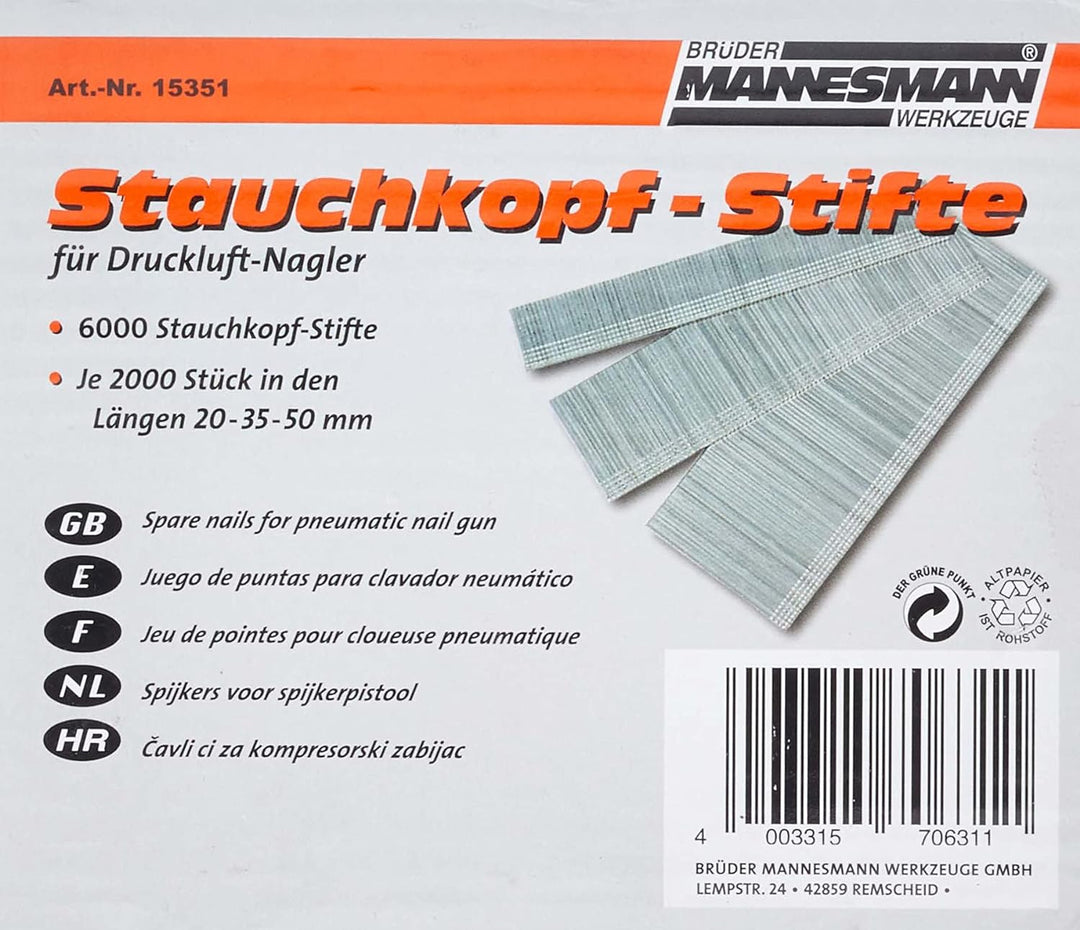 Mannesmann Ersatznägel f. Druckluftnagler, M15351