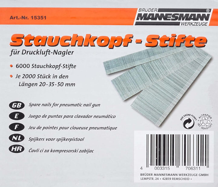 Mannesmann Ersatznägel f. Druckluftnagler, M15351