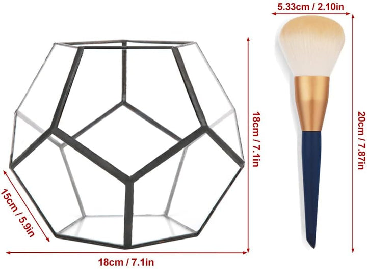 Geometrische Dekorative Terrarium Cube Geneigte Klarglas Pflanzer Tischplatte Schwarz Kleine Air Pla