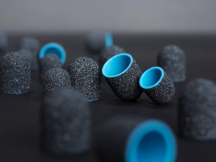 LALILL Schleifkappen LUX ABS 13mm 120 Körnung 100 Stk. Kappen für die Fräsmaschine - graphit Schleif