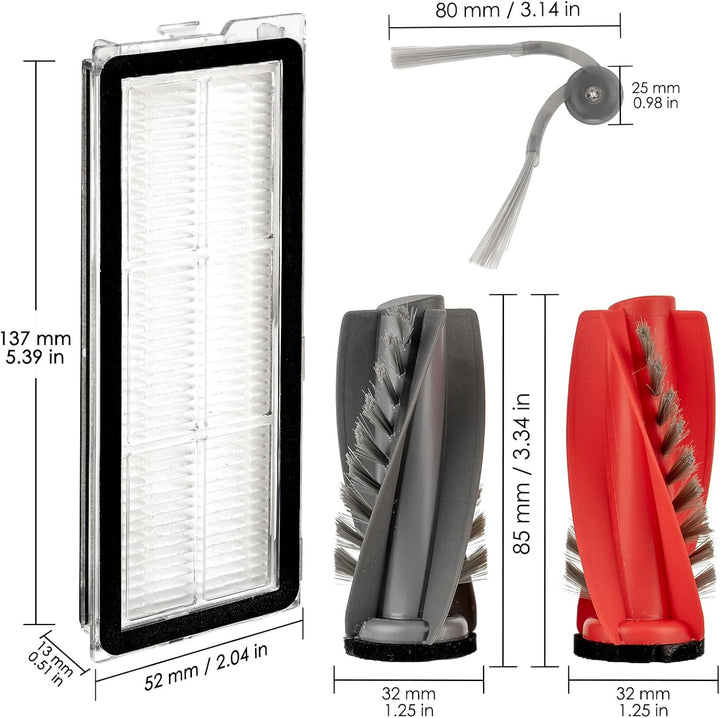 (10 Stück) Q Revo Curv Ersatzteile Ersatz zubehör für Roborock QRevo Curv/ S5X/ 5A1/ 5XC, Qrevo Edge