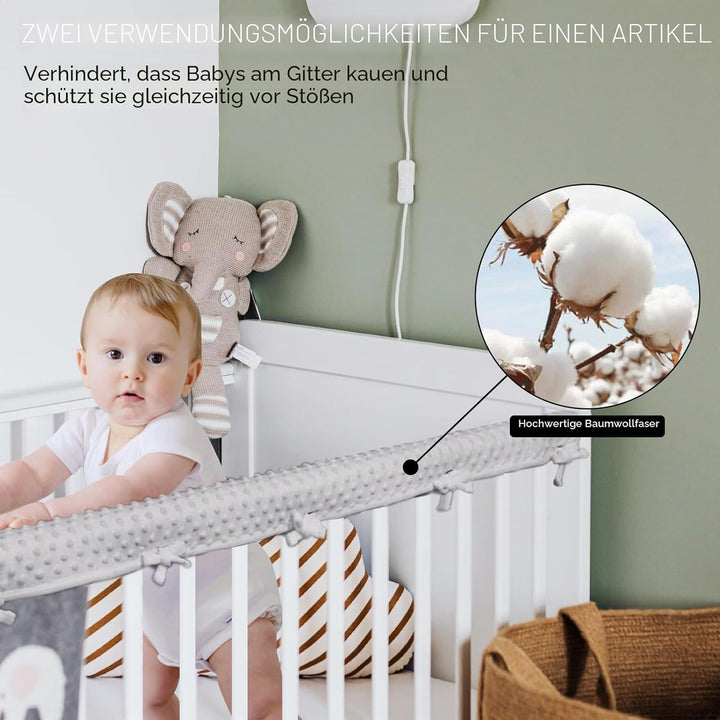 IULONEE Set di 3 protezioni per corrimano per lettino per Bambini, 128 x 18 cm/68 x 18 cm, protezion