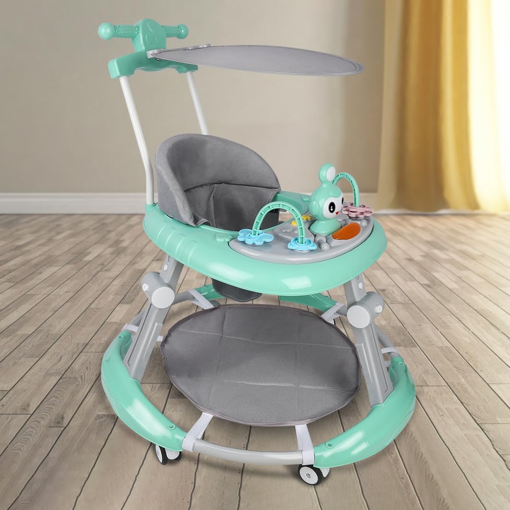 5-in-1 Lauflernhilfe für Babys, mit verstellbaren Höhen, Gehfrei Babywalker ab 6 Monate, bis zu 25 k
