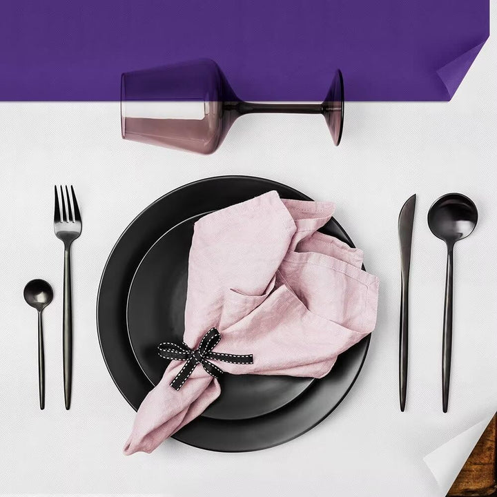 Tischdeckenrolle, 1 × 25M, Lila, Einweg Vlies Stoffähnlich Tischdecke Rolle, Meterware Tischtuchroll