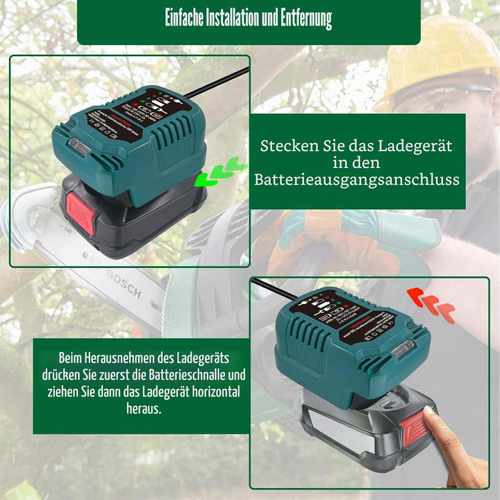 Ersatz Ladegerät für Bosch 18V PBA Haus und Garden System Akku, Tragbares Mini-Schnellladegerät mit