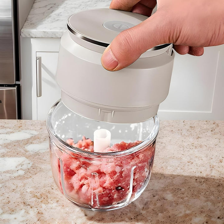Elektrischer Knoblauchschneider,USB Wiederaufladbarer Zwiebelzerkleinerer,Tragbarer Knoblauchpresse