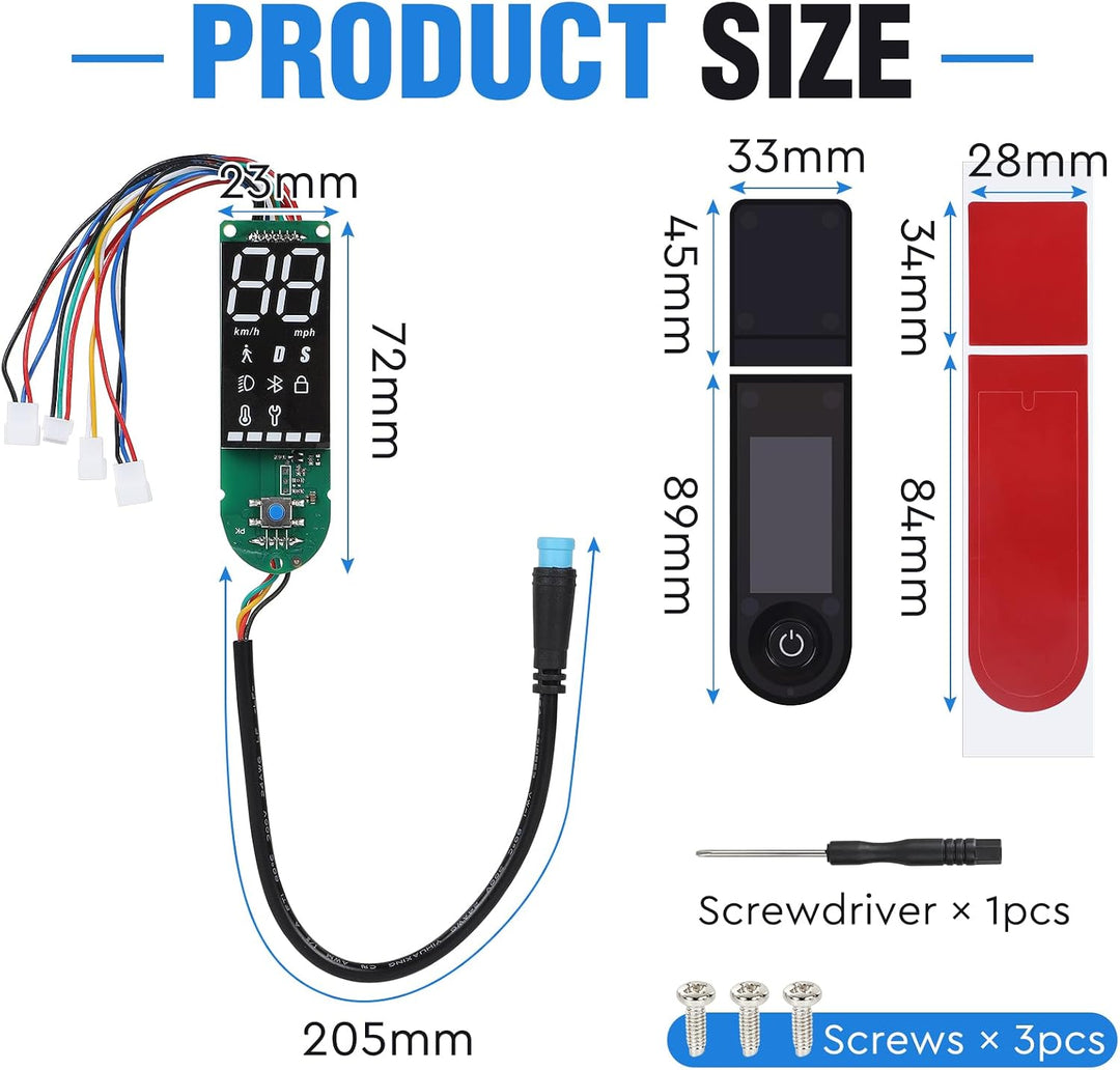 efuturetime E-Scooter Dashboard LED‑Display Nur für Xiaomi M365 1S Pro Pro2