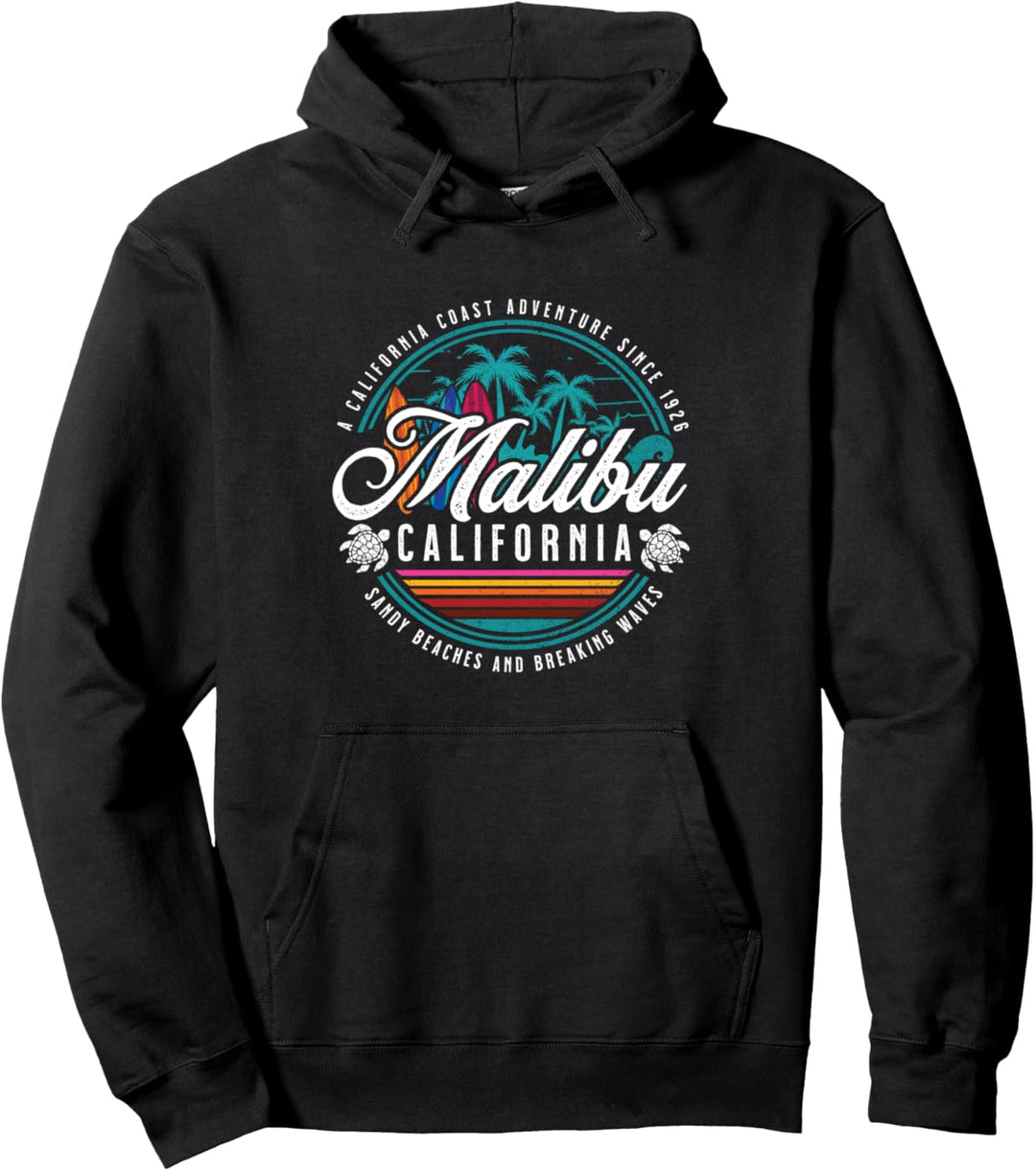Malibu California Sandy Beaches Breaking Waves Surfen Pullover Hoodie