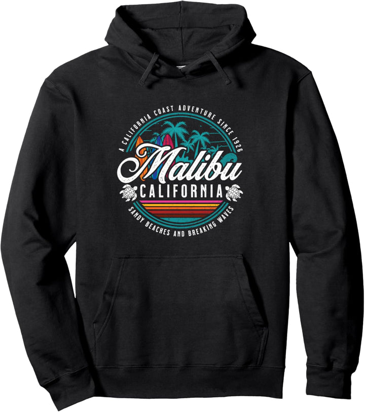Malibu California Sandy Beaches Breaking Waves Surfen Pullover Hoodie