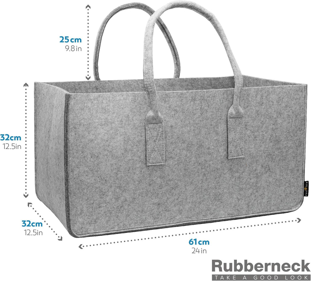 Rubberneck Allzweckfilztasche XXL mit Tragegriffen aus Filz für Holz, Zeitungen, Kaminholz, 61 x 32