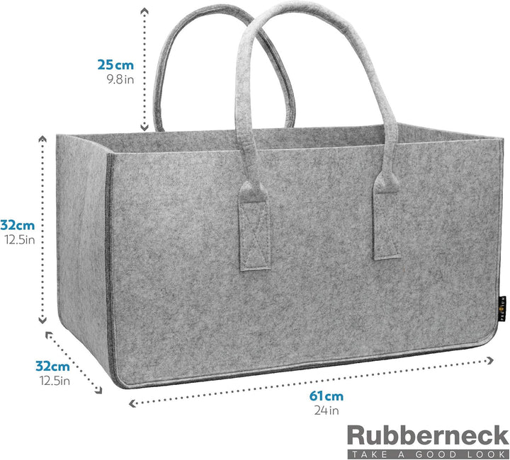 Rubberneck Allzweckfilztasche XXL mit Tragegriffen aus Filz für Holz, Zeitungen, Kaminholz, 61 x 32