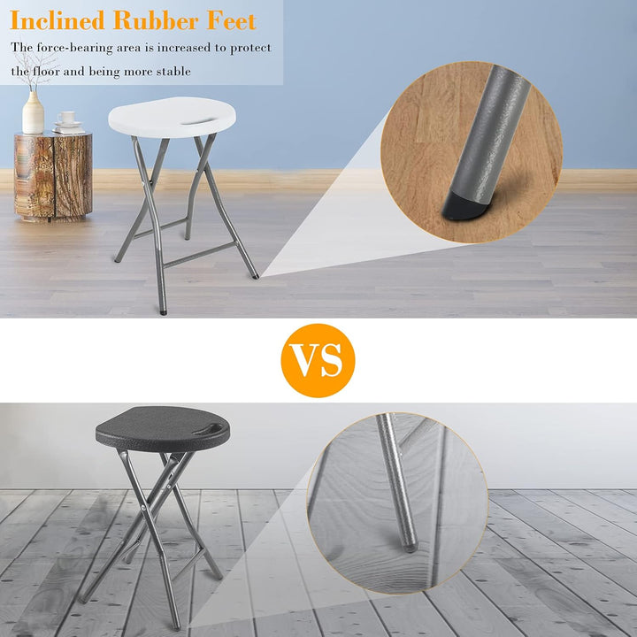 Todeco Klapphocker 2er-Set mit Handle, Plastik, Metall,Tragbarer Essstuhl klappbar, Outdoor Klapphoc