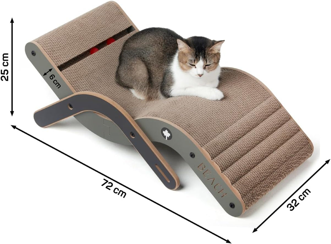 CanadianCat Company | Design-Kratzmöbel Beach Chair | Kratzbrett Katzenliege, Sonnenliege, Hängematt