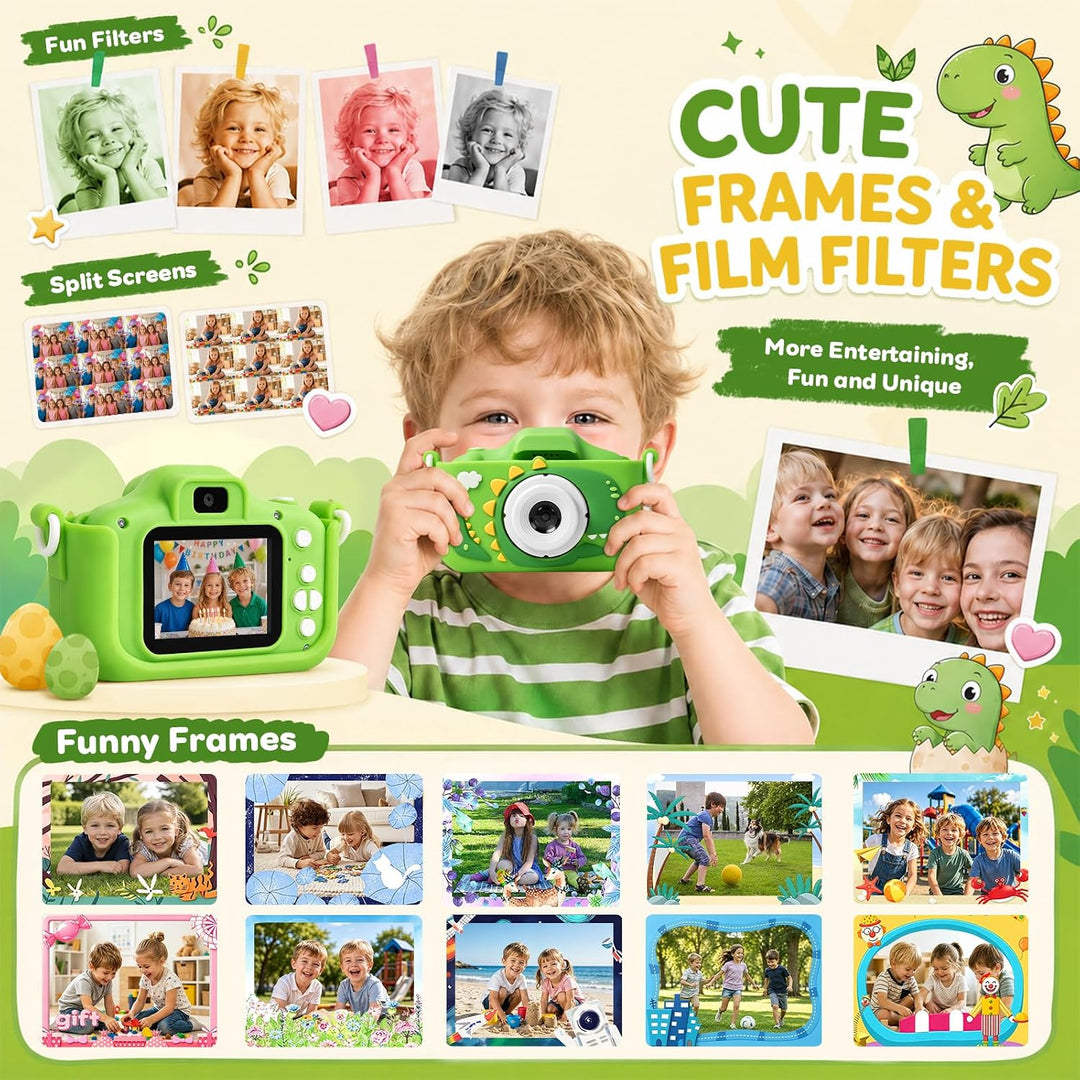 Kinderkamera Selfie DigitalKamera mit 64GB Karte, 48PM | 1080P HD Kinder Kamera &amp; 2,0-Zoll-Bildschir