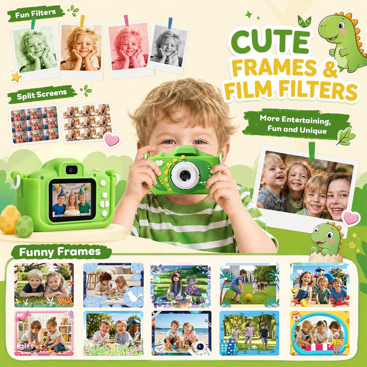 Kinderkamera Selfie DigitalKamera mit 64GB Karte, 48PM | 1080P HD Kinder Kamera &amp; 2,0-Zoll-Bildschir