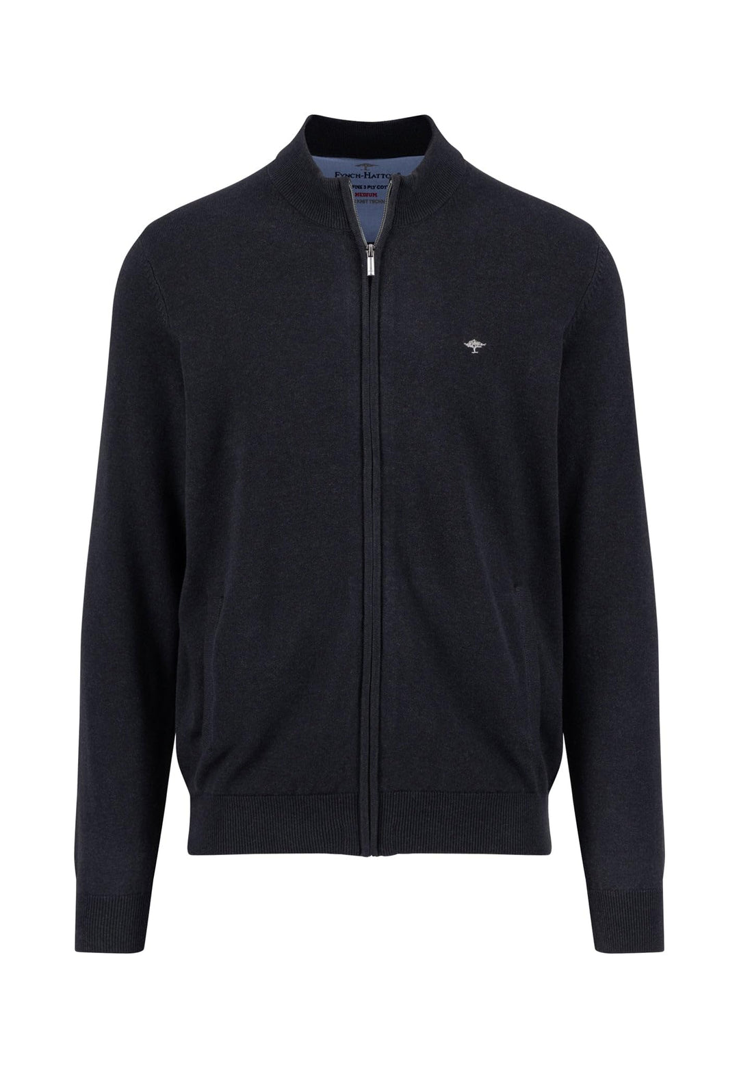 FYNCH-HATTON Herren Cardigan-Zip Strickjacke M Grau (Charcoal 998), M Grau (Charcoal 998)