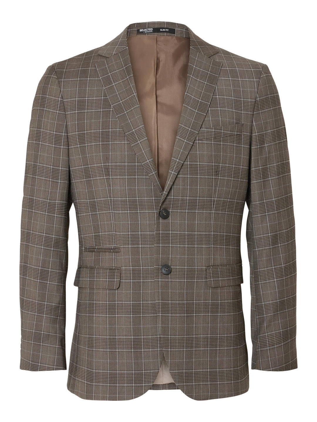 SELETED HOMME Herren Slhslim-Neil Brown Blue Check BLZ B Noos Sakko 98 Chinchilla/Checks:light Blue,