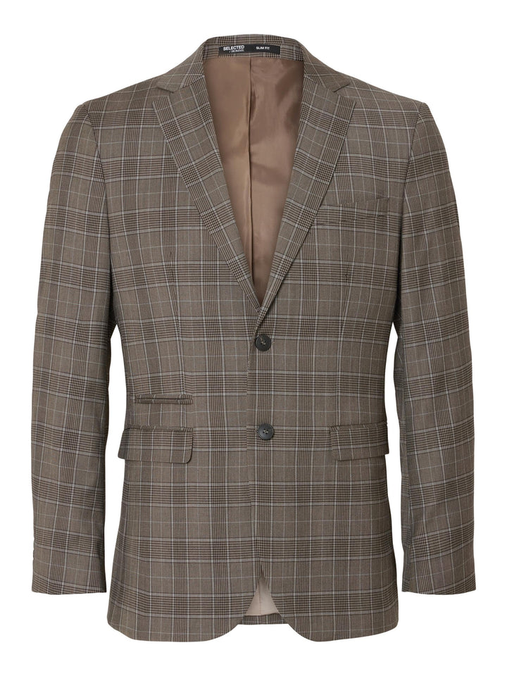 SELETED HOMME Herren Slhslim-Neil Brown Blue Check BLZ B Noos Sakko 98 Chinchilla/Checks:light Blue,