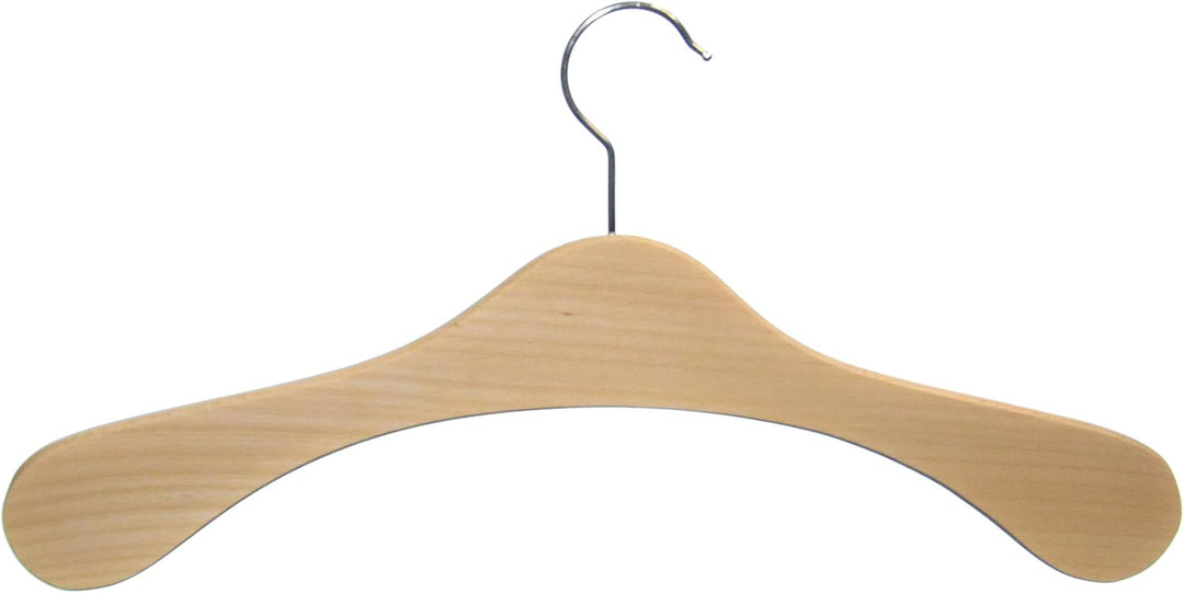 Kleiderbügel aus Holz, 5 St. Garderobenbügel aus Buchenholz (Vollholz), Natur lackiert, Made in EU (