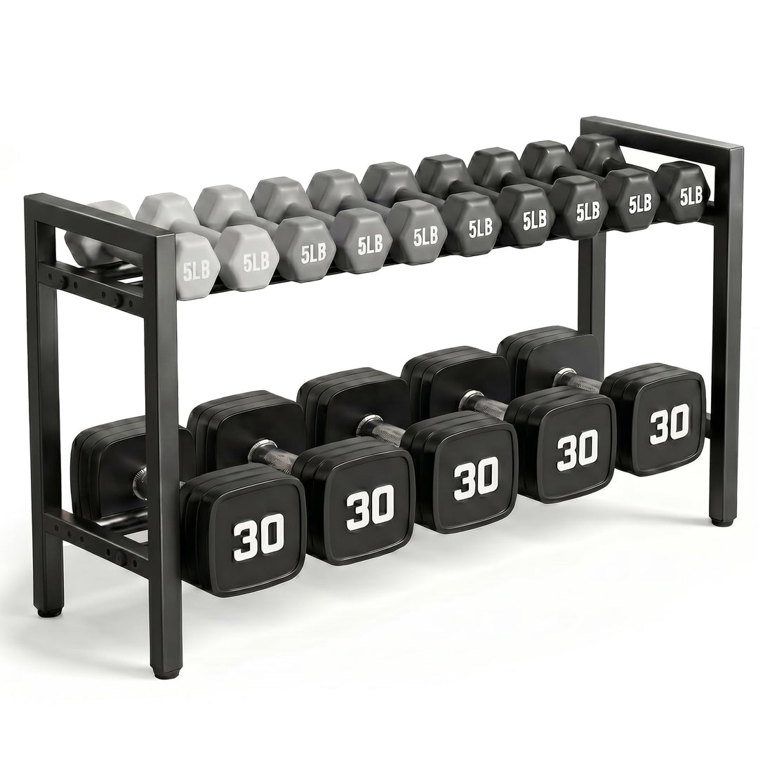 Hantelregal, 2-stufiger verstellbarer Gewichtsständer für Home-Gym, 31 Zoll platzsparender Aufbewahr