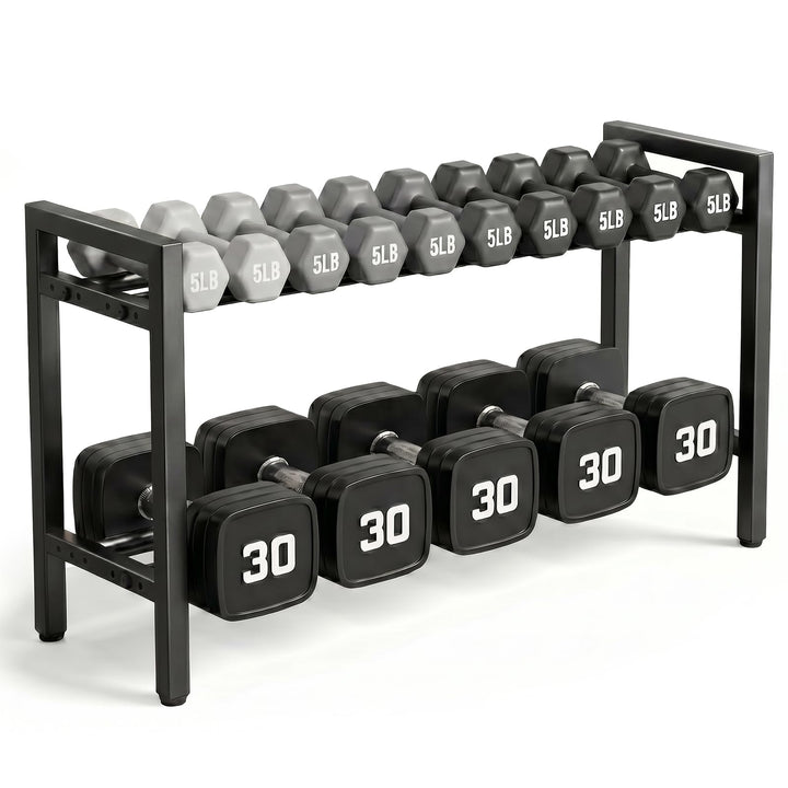 Hantelregal, 2-stufiger verstellbarer Gewichtsständer für Home-Gym, 31 Zoll platzsparender Aufbewahr