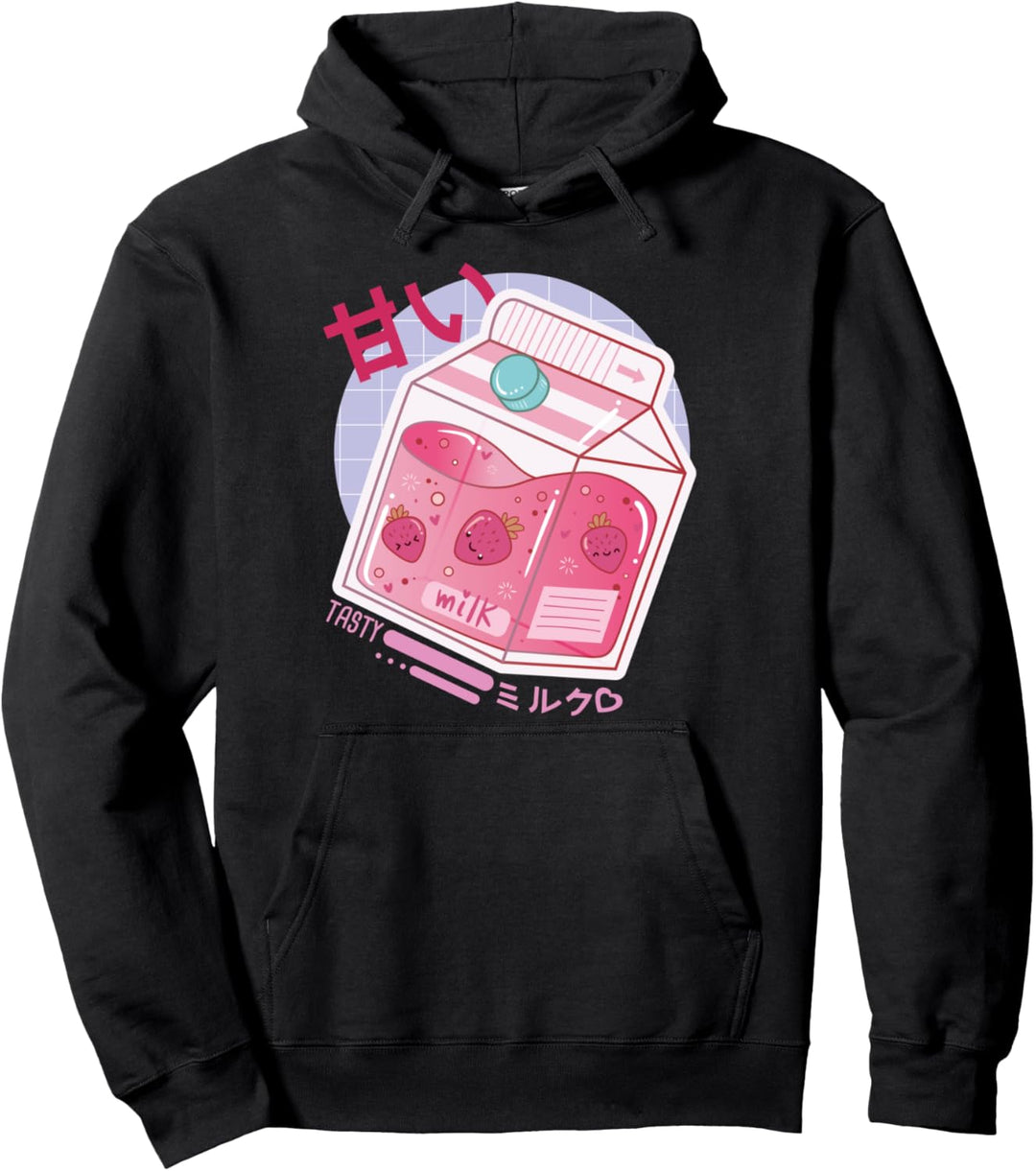 Kanji Otaku I Japanische Erdbeer Milch I Kawaii Pullover Hoodie